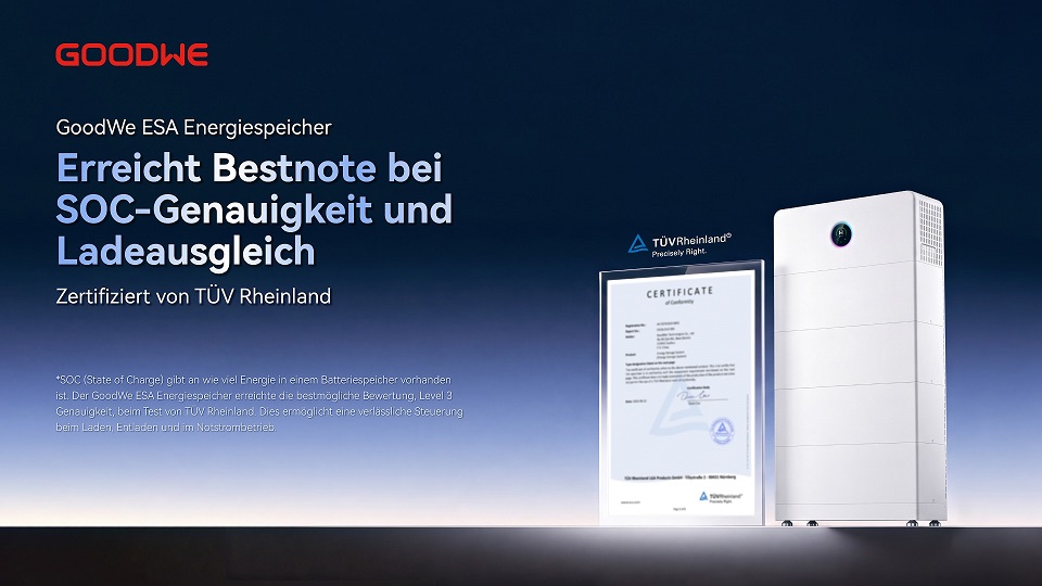 GoodWe ESA erreicht Bestnote bei SOC Genauigkeit